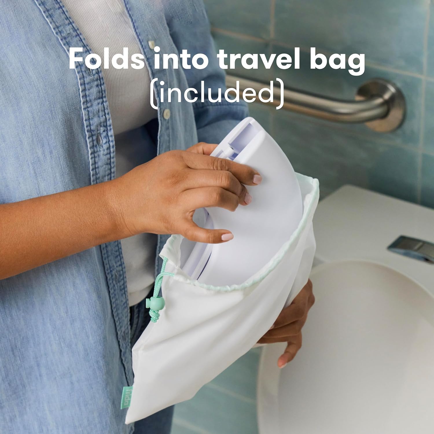 Frida Fold-and-Go Portable Potty Seat for Toilets, with Travel Bag - view 6